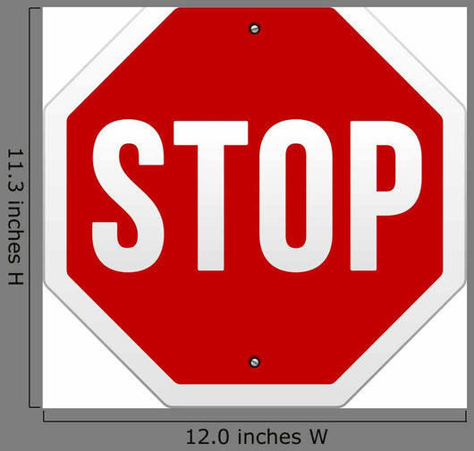 Stop Sign Vector White Wall Decal