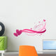 Floral Wave with Hearts Wall Decal
