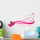 Floral Wave with Hearts Wall Decal
