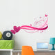 Floral Wave with Hearts Wall Decal