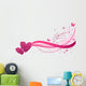 Floral Wave with Hearts Wall Decal