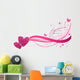 Floral Wave with Hearts Wall Decal