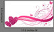 Floral Wave with Hearts Wall Decal