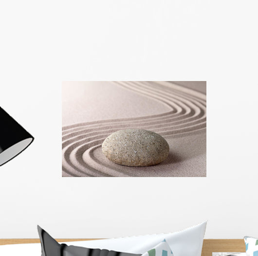 Zen Sand and Rock Garden - Horizontal Wall Decal