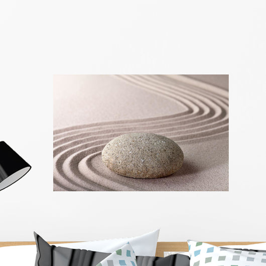 Zen Sand and Rock Garden - Horizontal Wall Decal