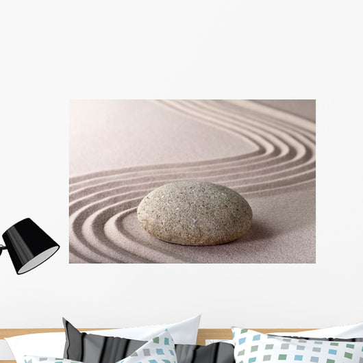 Zen Sand and Rock Garden - Horizontal Wall Decal