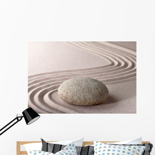 Zen Sand and Rock Garden - Horizontal Wall Decal