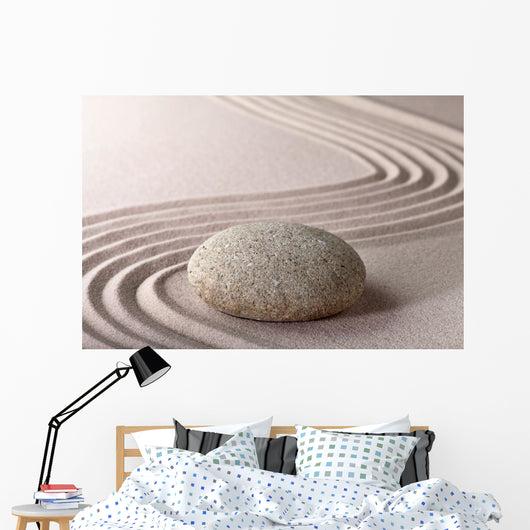 Zen Sand and Rock Garden - Horizontal Wall Decal