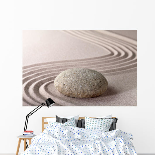 Zen Sand and Rock Garden - Horizontal Wall Decal