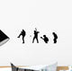 Baseball Silhouettes Wall Decal Sticker Set Wall Decal