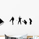 Baseball Silhouettes Wall Decal Sticker Set Wall Decal