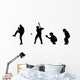 Baseball Silhouettes Wall Decal Sticker Set Wall Decal