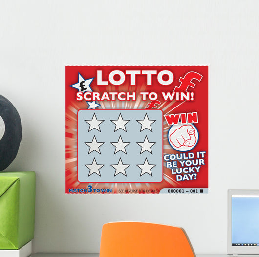 Lottery Scratch Card Wall Decal