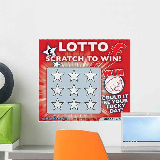 Lottery Scratch Card Wall Decal