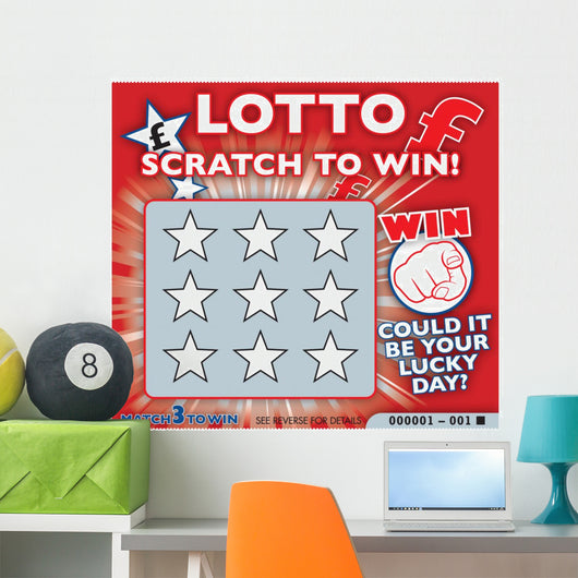 Lottery Scratch Card Wall Decal