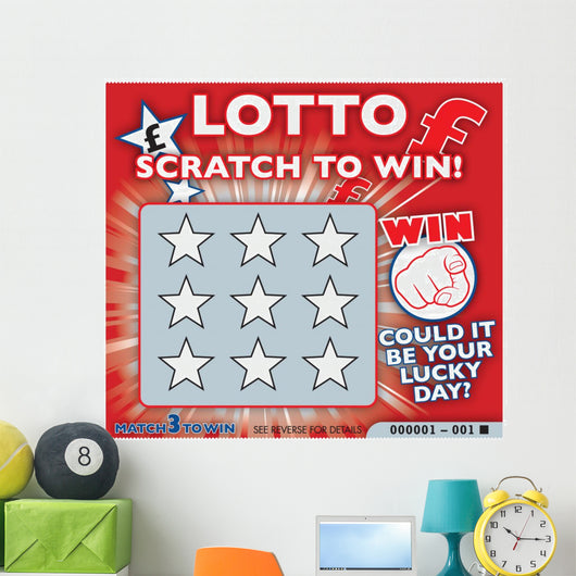 Lottery Scratch Card Wall Decal