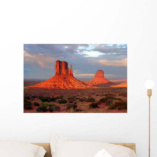 the mittens of monument valley at sunset Wall Mural