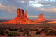 the mittens of monument valley at sunset Wall Mural