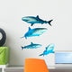 Four Reef Sharks Wall Decal