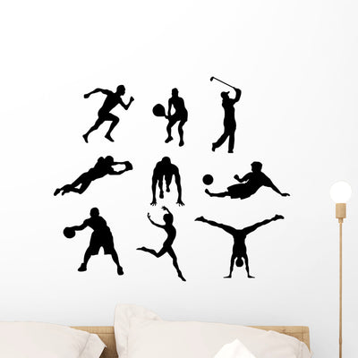Sport Wall Stickers shown on a wall