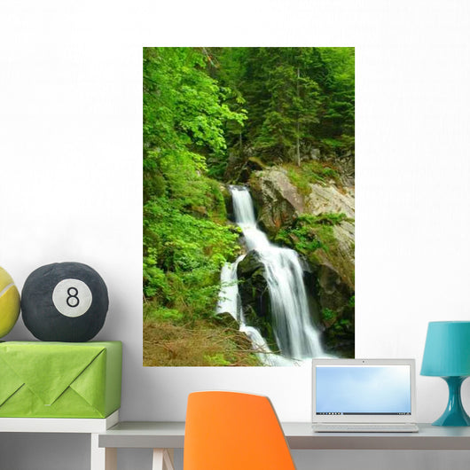Lush Forest Waterfall Wall Decal