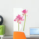 Twain pink water lily flower (lotus) and white background. Wall Decal