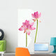Twain pink water lily flower (lotus) and white background. Wall Decal