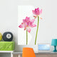 Twain pink water lily flower (lotus) and white background. Wall Decal