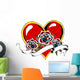 Heart and Rose Ribbon Wall Mural