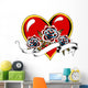 Heart and Rose Ribbon Wall Mural