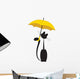 Cat in Umbrella Wall Decal
