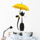 Cat in Umbrella Wall Decal