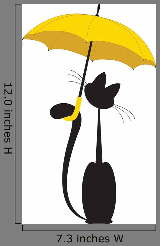 Cat in Umbrella Wall Decal