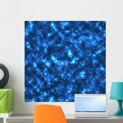 Starry Night Sky Wall Mural shown on a wall