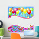 Party Card With Balloons Wall Mural