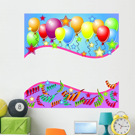 Party Card With Balloons Wall Mural
