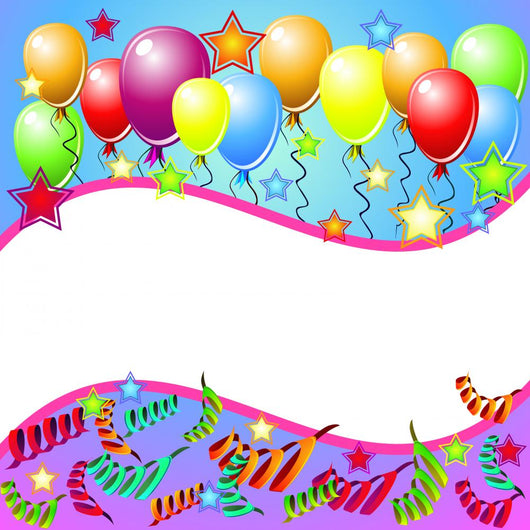 Party Card With Balloons Wall Mural