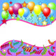 Party Card With Balloons Wall Mural