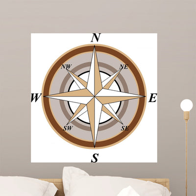 Wind Rose Wall Decal shown on a wall