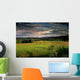 Green Field Landscape at Sunset Wall Decal
