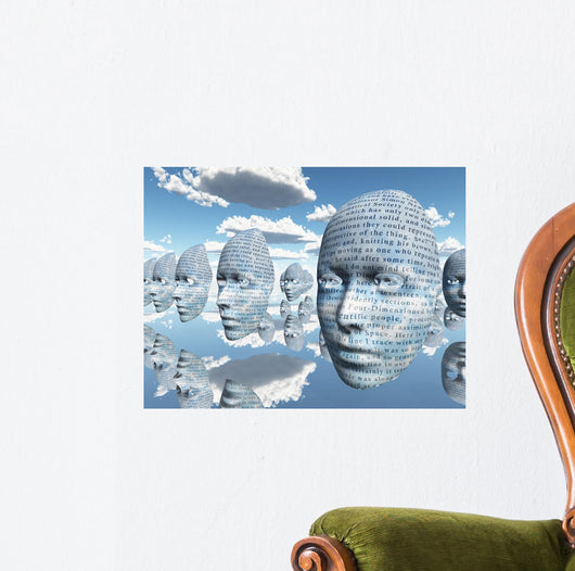 Surreal Face with Text
