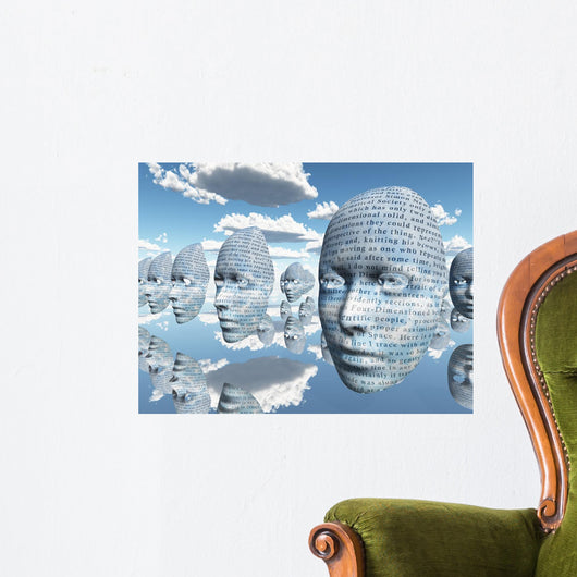 Surreal Face with Text