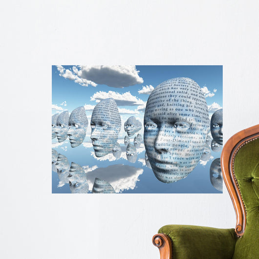 Surreal Face with Text