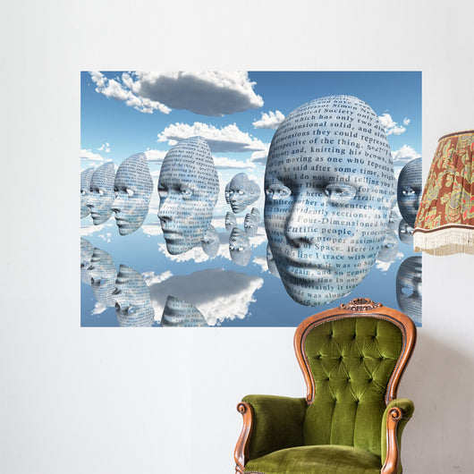 Surreal Face with Text