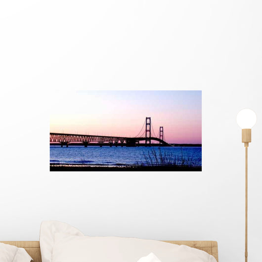 Mackinaw Bridge Sunset Wall Decal
