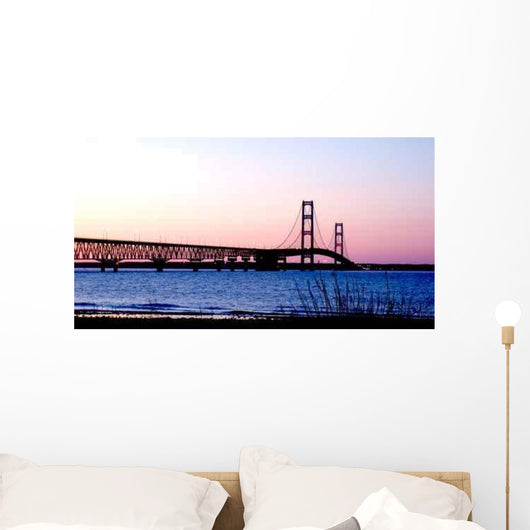 Mackinaw Bridge Sunset Wall Decal