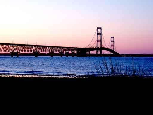 Mackinaw Bridge Sunset Wall Decal