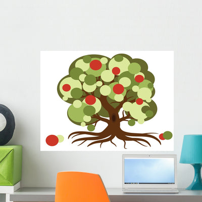 Apple Tree Wall Decal shown on a wall