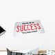 Success Word License Plate Wall Decal
