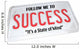 Success Word License Plate Wall Decal